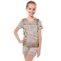 Letter Floral Kids  Mesh Tee and Shorts Set View1