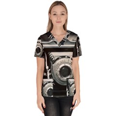 Photo Camera Women s V-neck Scrub Top by vintage2030