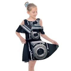 Photo Camera Kids  Shoulder Cutout Chiffon Dress