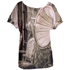 Flea Market Redord Player Women s Oversized Tee