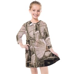 Flea Market Redord Player Kids  Quarter Sleeve Shirt Dress