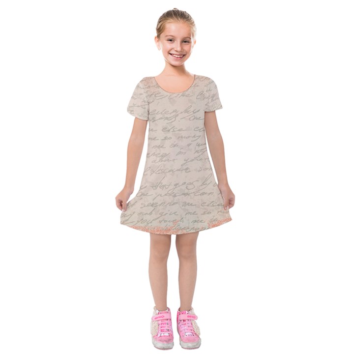 Letter Kids  Short Sleeve Velvet Dress