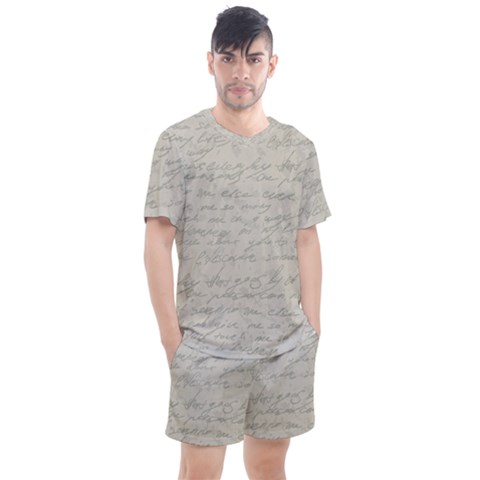 Handwritten Letter 2 Men s Mesh Tee And Shorts Set by vintage2030