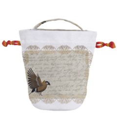 Tag Bird Drawstring Bucket Bag by vintage2030