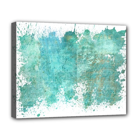 Splash Teal Deluxe Canvas 20  X 16  (stretched) by vintage2030