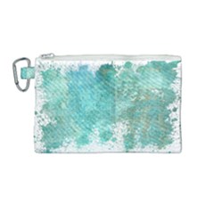 Splash Teal Canvas Cosmetic Bag (medium) by vintage2030