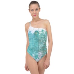 Splash Teal Classic One Shoulder Swimsuit