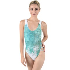 Splash Teal High Leg Strappy Swimsuit by vintage2030