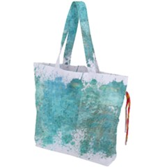 Splash Teal Drawstring Tote Bag