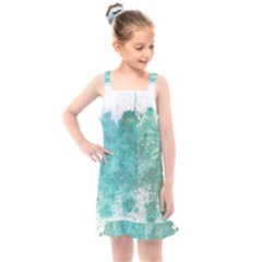 Splash Teal Kids  Overall Dress