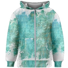 Splash Teal Kids Zipper Hoodie Without Drawstring