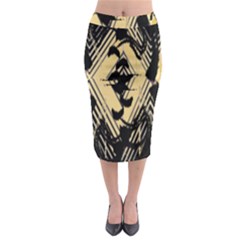 Creative Peach Design By Flipstylez Designs Midi Pencil Skirt by flipstylezfashionsLLC