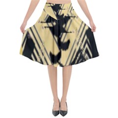 Creative Peach Design By Flipstylez Designs Flared Midi Skirt by flipstylezfashionsLLC