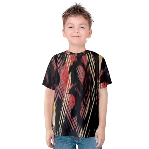 Decorative Red Creative Design By Flipstylez Designs Kids  Cotton Tee by flipstylezfashionsLLC