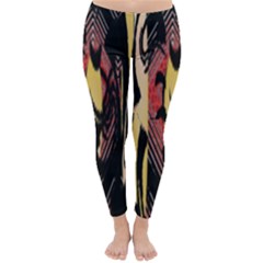 Red Black And Gold Decorative Design By Flipstylez Designs  Classic Winter Leggings