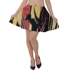 Red Black And Gold Decorative Design By Flipstylez Designs  Velvet Skater Skirt