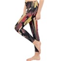 Red black and gold decorative design by FlipStylez Designs  Lightweight Velour Classic Yoga Leggings View3