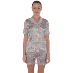 Background 1659236 1920 Satin Short Sleeve Pyjamas Set by vintage2030