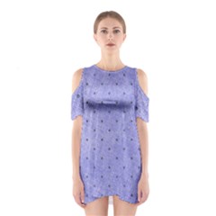 Dot Blue Shoulder Cutout One Piece Dress by vintage2030