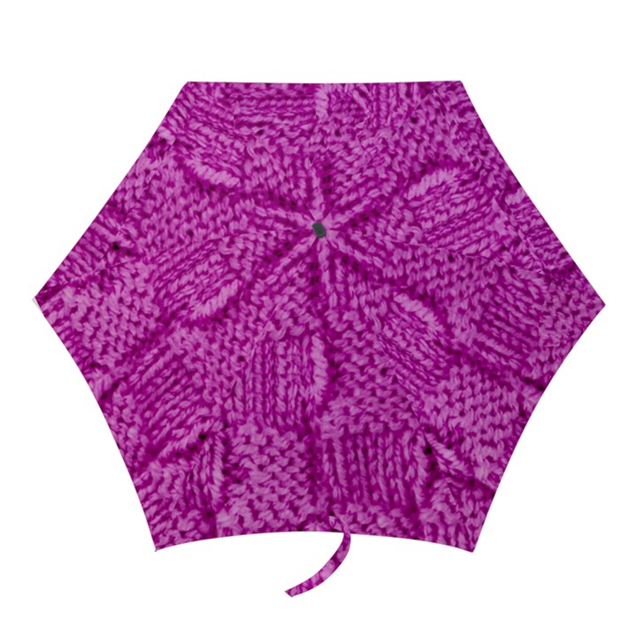 Knitted Wool Square Green Mini Folding Umbrellas