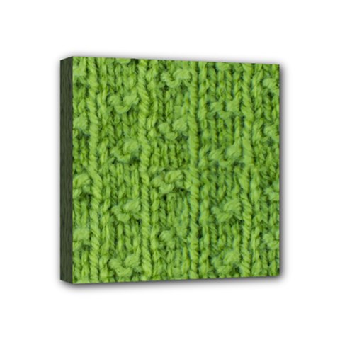 Knitted Wool Chain Green Mini Canvas 4  X 4  (stretched) by vintage2030