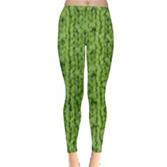 Knitted Wool Chain Green Leggings  by vintage2030