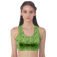 Knitted Wool Chain Green Sports Bra by vintage2030