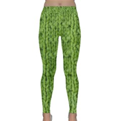 Knitted Wool Chain Green Classic Yoga Leggings by vintage2030