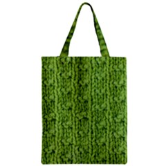 Knitted Wool Chain Green Zipper Classic Tote Bag by vintage2030