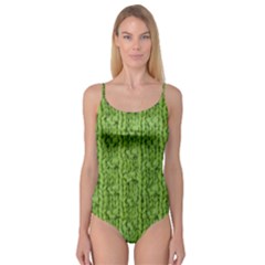 Knitted Wool Chain Green Camisole Leotard  by vintage2030