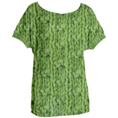 Knitted Wool Chain Green Women s Oversized Tee by vintage2030