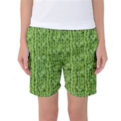 Knitted Wool Chain Green Women s Basketball Shorts by vintage2030