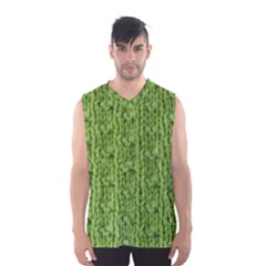 Knitted Wool Chain Green Men s Basketball Tank Top by vintage2030