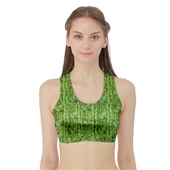 Knitted Wool Chain Green Sports Bra With Border