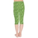 Knitted Wool Chain Green Kids  Capri Leggings  View2