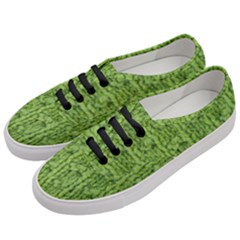 Knitted Wool Chain Green Women s Classic Low Top Sneakers by vintage2030