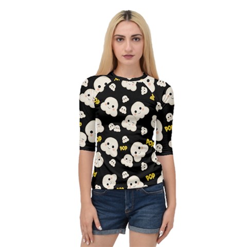 Cute Kawaii Popcorn Pattern Quarter Sleeve Raglan Tee by Valentinaart