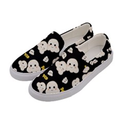 Cute Kawaii Popcorn Pattern Women s Canvas Slip Ons by Valentinaart