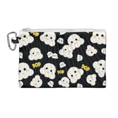 Cute Kawaii Popcorn Pattern Canvas Cosmetic Bag (large) by Valentinaart