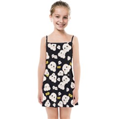 Cute Kawaii Popcorn Pattern Kids Summer Sun Dress by Valentinaart