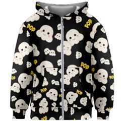 Cute Kawaii Popcorn Pattern Kids Zipper Hoodie Without Drawstring