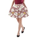 Cute Kawaii Popcorn pattern A-Line Pocket Skirt View1