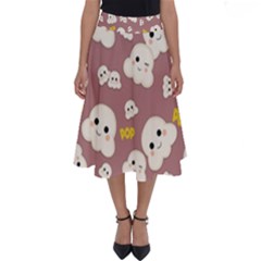 Cute Kawaii Popcorn Pattern Perfect Length Midi Skirt by Valentinaart