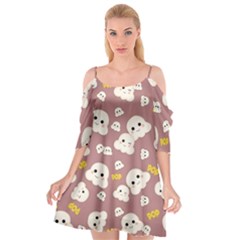 Cute Kawaii Popcorn Pattern Cutout Spaghetti Strap Chiffon Dress by Valentinaart