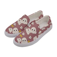 Cute Kawaii Popcorn Pattern Women s Canvas Slip Ons