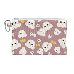 Cute Kawaii Popcorn Pattern Canvas Cosmetic Bag (large) by Valentinaart