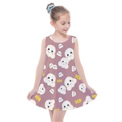 Cute Kawaii Popcorn Pattern Kids  Summer Dress