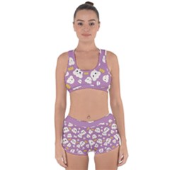 Cute Kawaii Popcorn Pattern Racerback Boyleg Bikini Set by Valentinaart