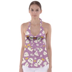 Cute Kawaii Popcorn Pattern Babydoll Tankini Top by Valentinaart