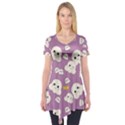 Cute Kawaii Popcorn pattern Short Sleeve Tunic  View1